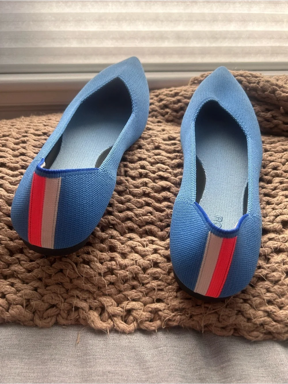 Rothy's Bright Blue Pointed Knit Flats